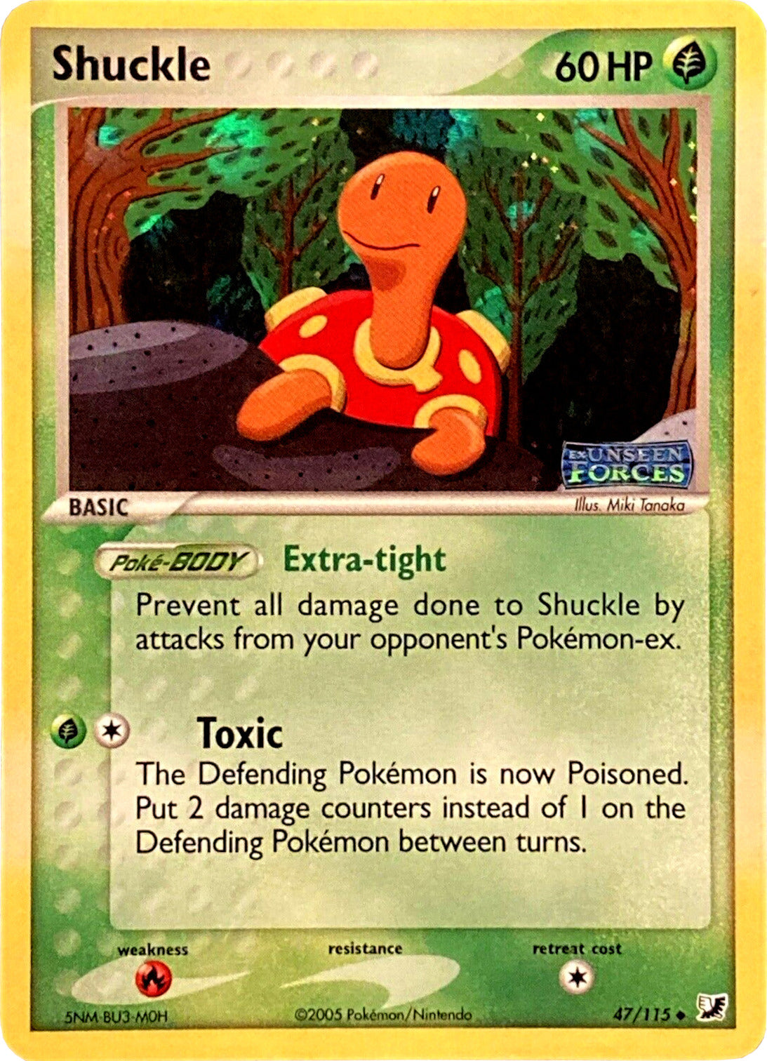 Shuckle (47/115) (Stamped) [EX: Unseen Forces] | Viridian Forest