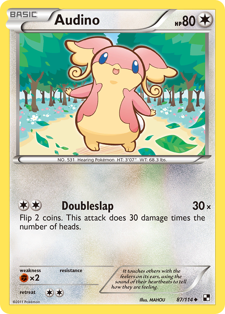 Audino - 87/114 - Black and White - Uncommon | Viridian Forest