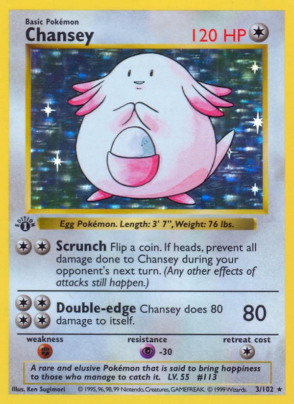 Chansey (3/102) [Base Set 1st Edition] | Viridian Forest