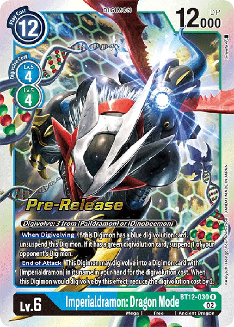 Imperialdramon: Dragon Mode [BT12-030] [Across Time Pre-Release Cards] | Viridian Forest