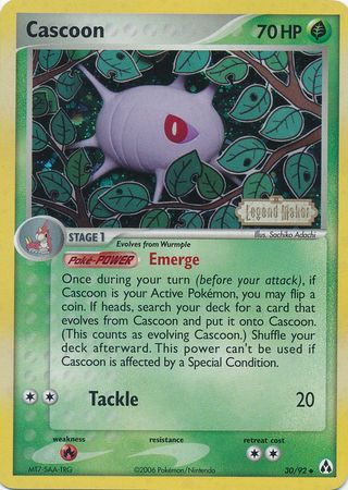 Cascoon (30/92) (Stamped) [EX: Legend Maker] | Viridian Forest