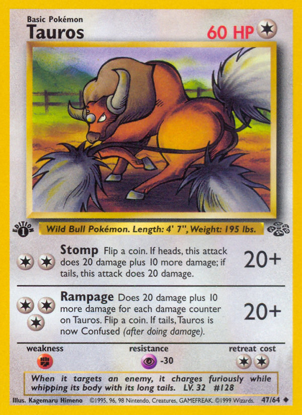 Tauros (47/64) [Jungle 1st Edition] | Viridian Forest