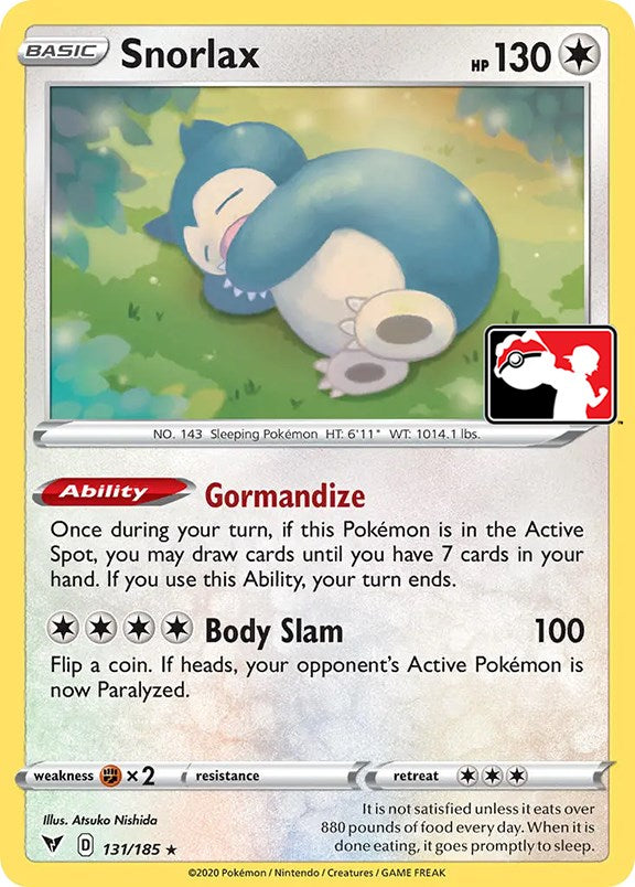 Snorlax (131/185) [Prize Pack Series One] | Viridian Forest