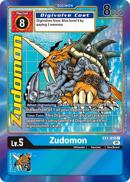 Zudomon (Alternate Art) - EX1-018 C - EX01 Classic Collection | Viridian Forest