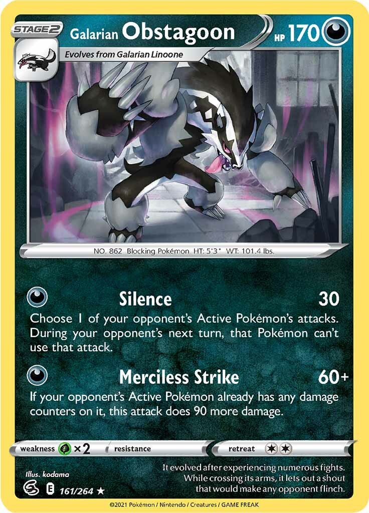 Galarian Obstagoon - 161/264 - Fusion Strike - Holo | Viridian Forest