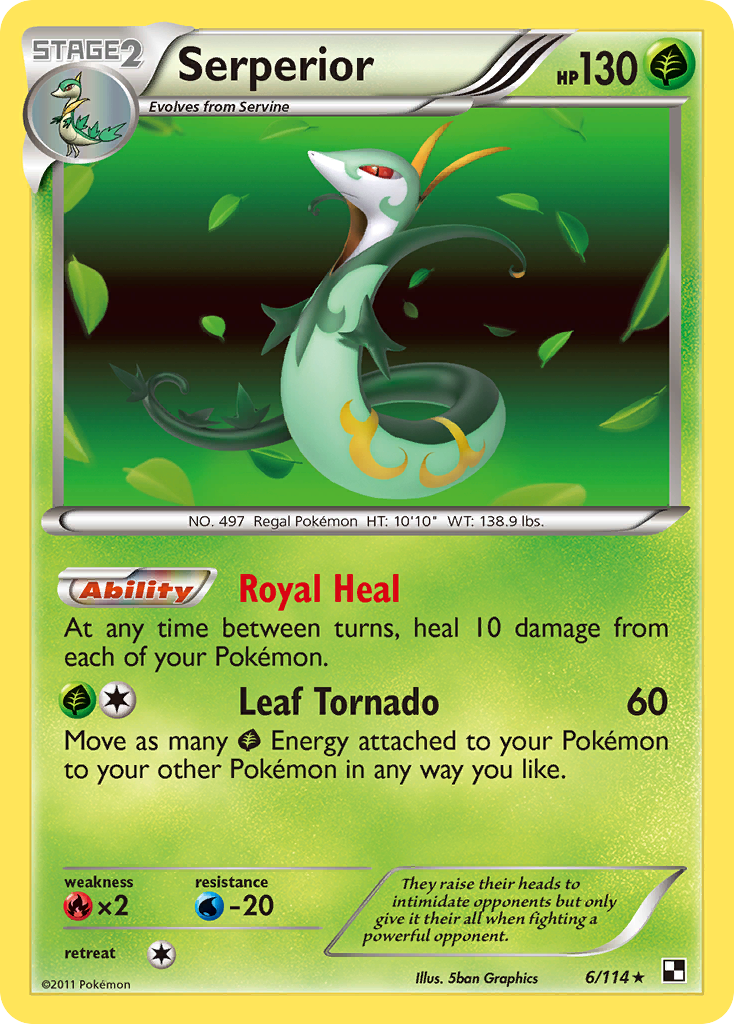 Serperior - 6/114 - Black and White - Holo | Viridian Forest