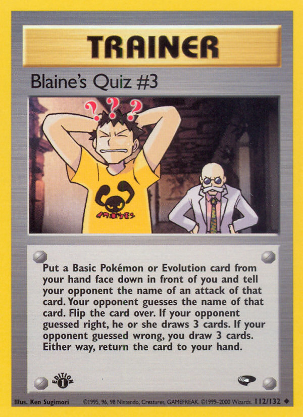 Blaine's Quiz #3 (112/132) [Gym Challenge 1st Edition] | Viridian Forest