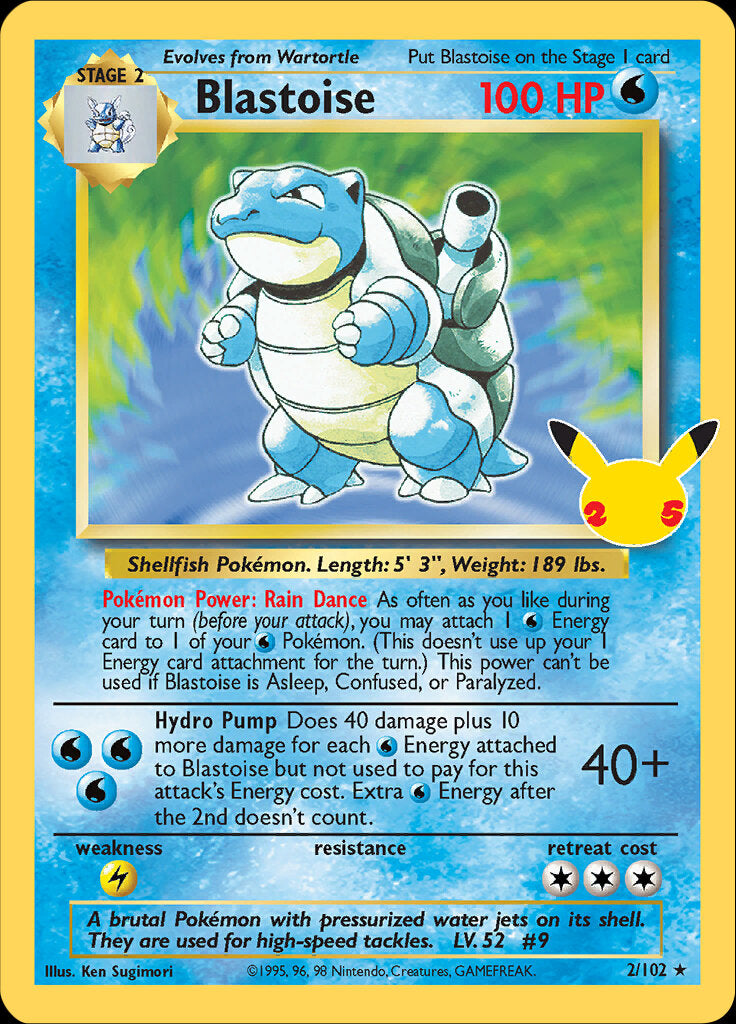 Blastoise - 2/102 - Celebrations Classic Collection - Promo | Viridian Forest